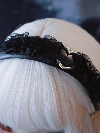 Black Lace Trim With Heart Design KC