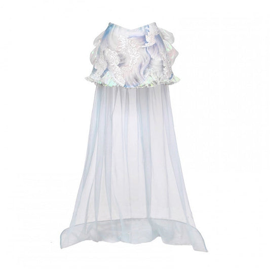 Fairy Goth Bead and Sequin Details Skirt with Detachable Tulle Train