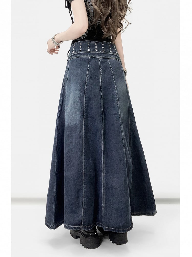 Dark Blue A-Line Skirt