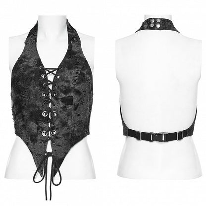 Dark Gray Punk Halter Vest