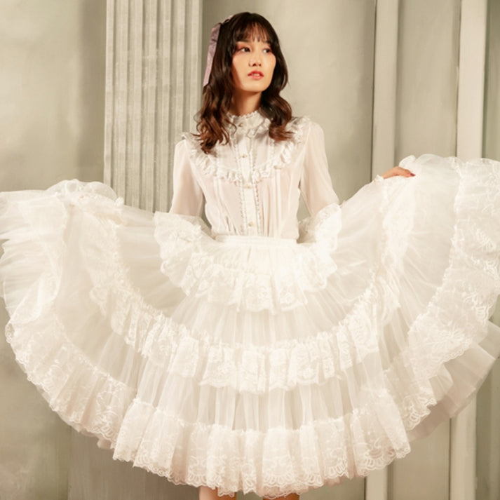 White 65cm Puffy Multi-layered A-line Petticoat