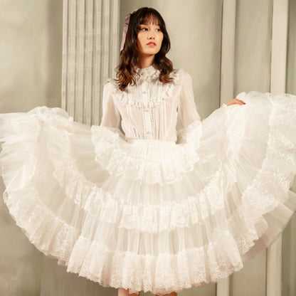 White 65cm Puffy Multi-layered A-line Petticoat