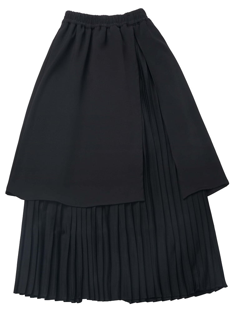 Black Pleated Long Skirt