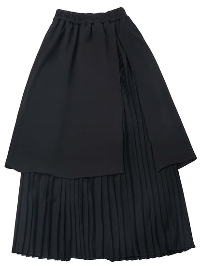 Black Pleated Long Skirt
