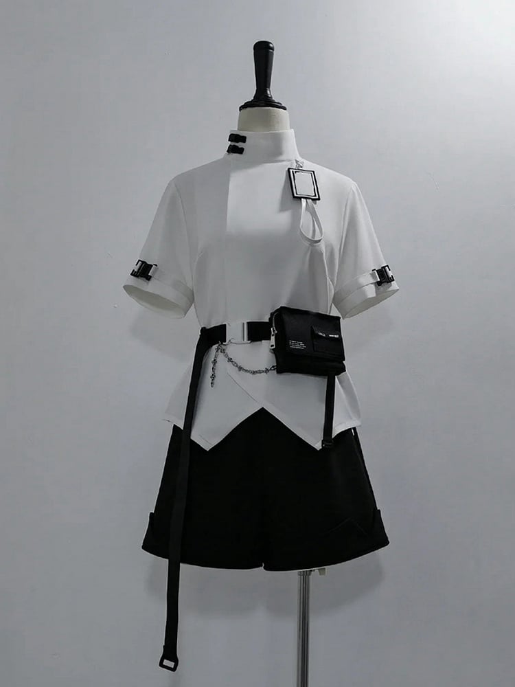 Cyberpunk Black Urban Techwear Ouji Lolita Shorts