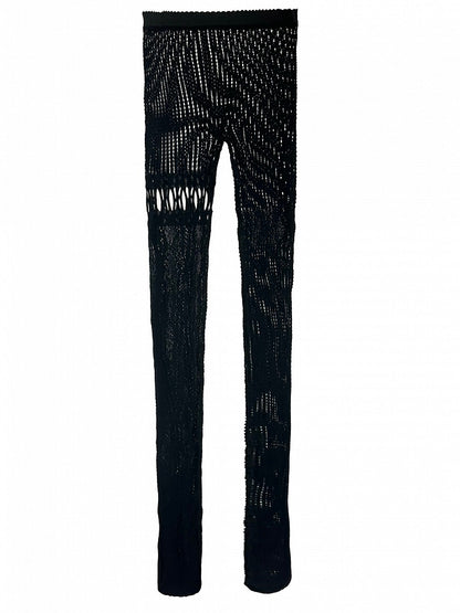 4 Color Options Y2K Asymmetrical Cutout Design Fishnet Tights