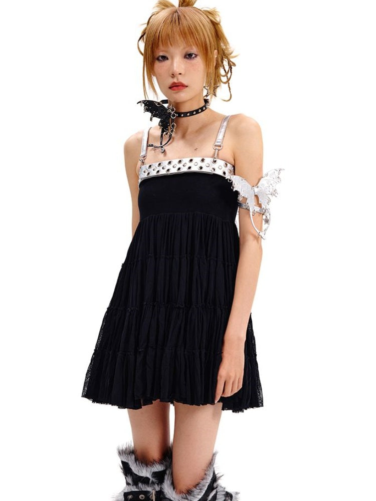 Punk Black/Silver Butterfly  PU Choker