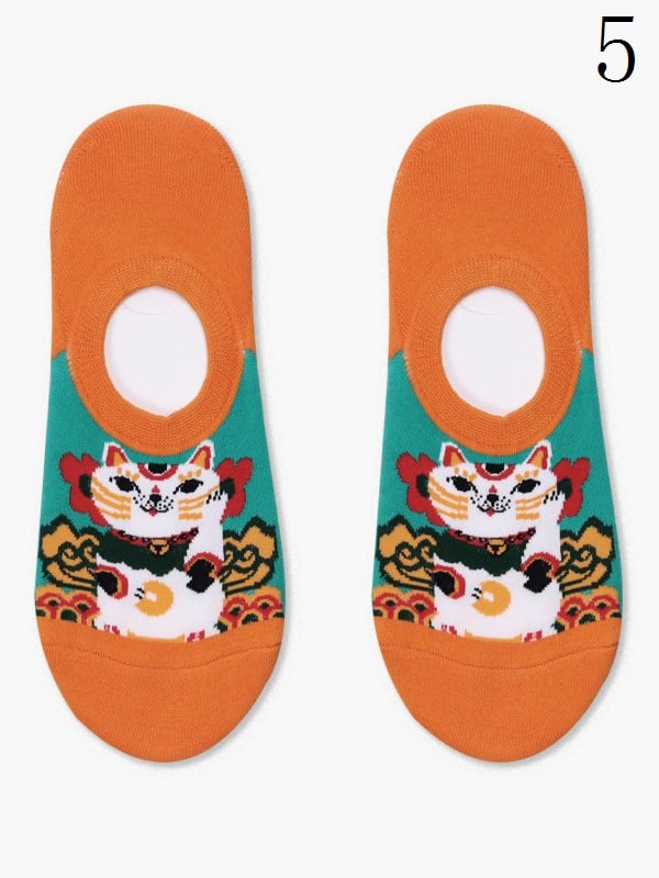 17 Options Colorful Ankle Socks With Cake/Apple/Bear/Puppy/Bowknot/Polka-dot/Striped Pattern/Floral Print