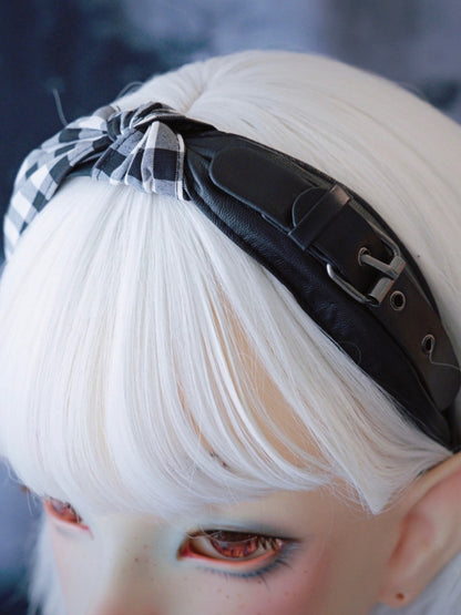 Black Gothic Plaid Pattern Buckle Decorated KC