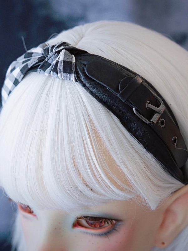 Black Gothic Plaid Pattern Buckle Decorated KC