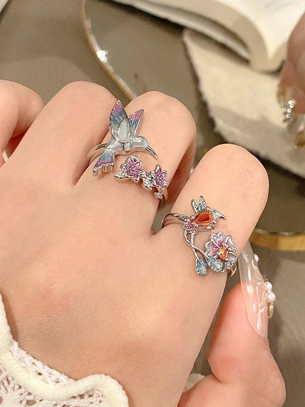 2 Options Y2K Bittersweet Floral And Bird Design Ring