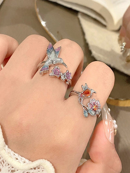 2 Options Y2K Bittersweet Floral And Bird Design Ring
