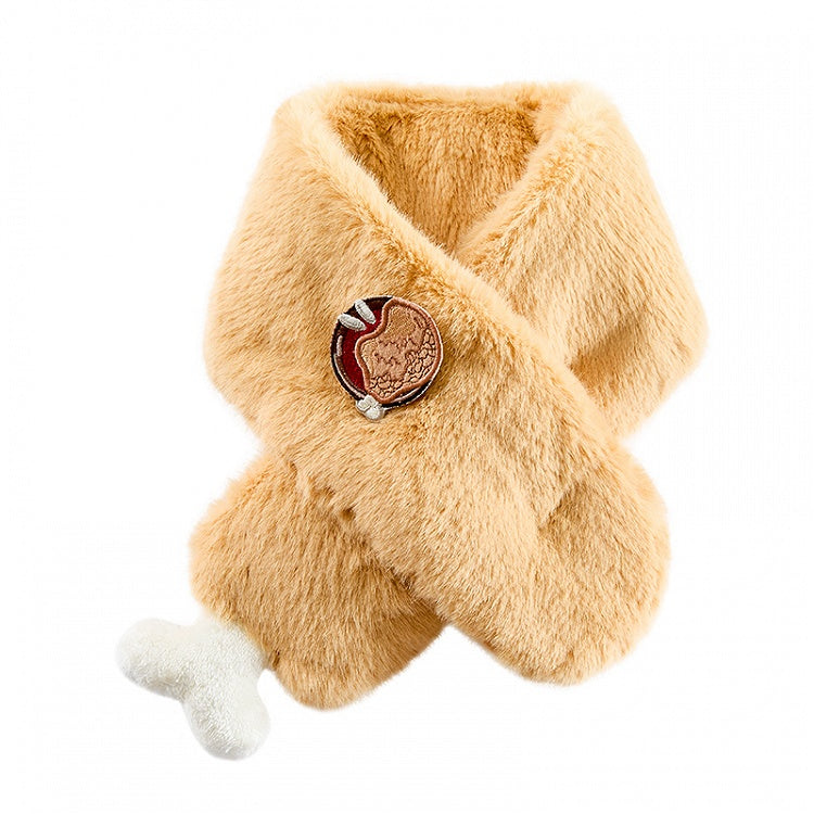 Yellow Winter Turkey Leg Plush Scarf