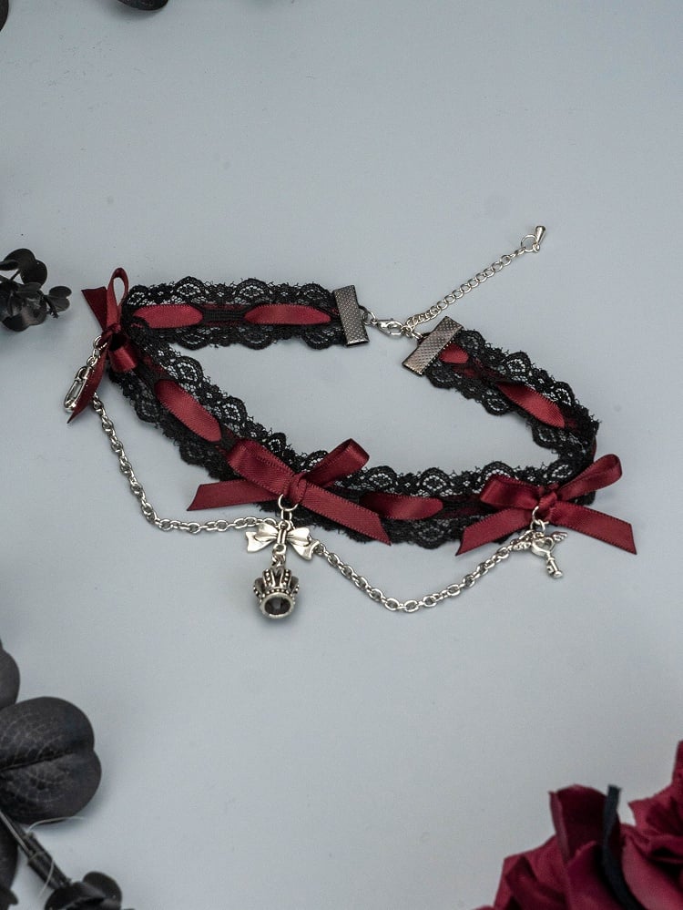3 Colors Jirai Kei Bowknots Gothic Choker