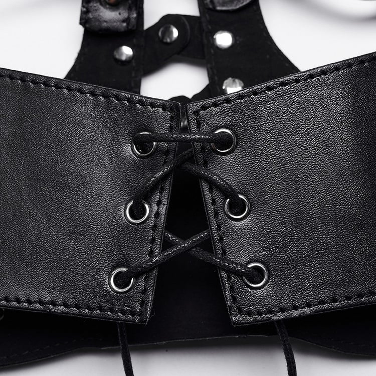 Black Punk Adjustable PU Top
