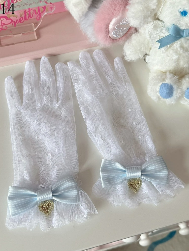 16 Options Crown/Heart Charm Bowknot Lace Gloves
