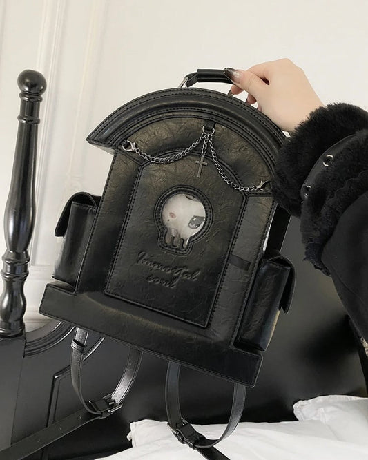 Gothic Black Gravestone-Shaped Ita Backpack