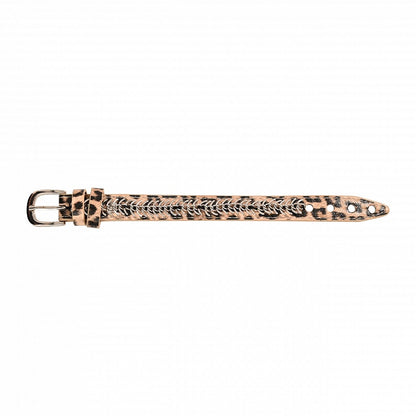 Punk Snake Bone Light Brown Leopard Wristband Bracelet