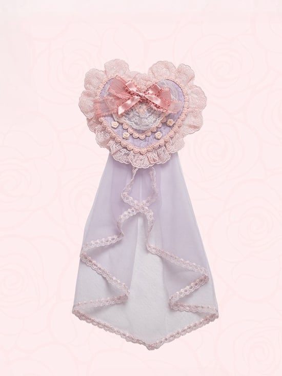 Blue / Purple & Pink Heart-shaped Floral Hairclip