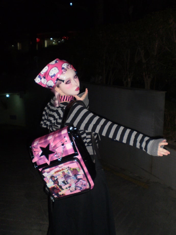 Purple Plaid Star Ita Backpack