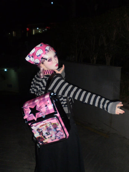 Purple Plaid Star Ita Backpack