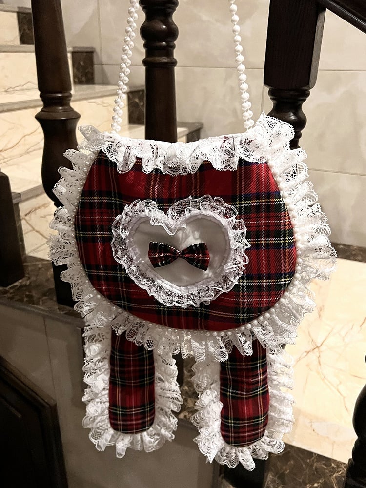 Lolita One-Shoulder Bag with Rabbit Ears and Beaded Chain 4 Color Options