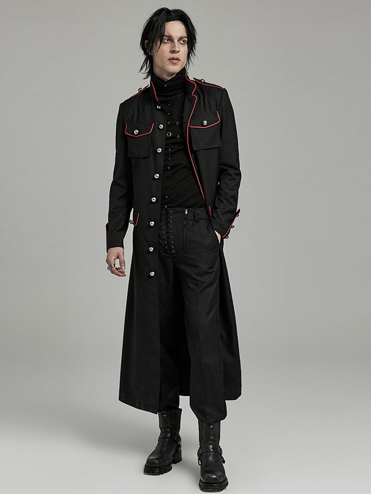 Black and Red Military Coat