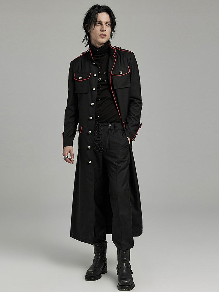 Black and Red Military Coat