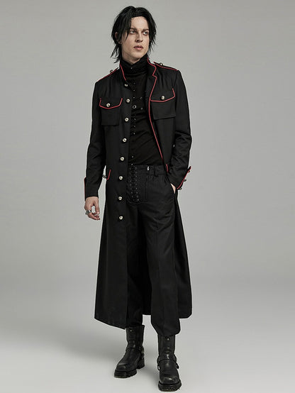 Black and Red Military Coat