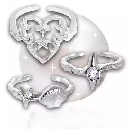 3 Options Y2K Bittersweet Star/Shell Ring