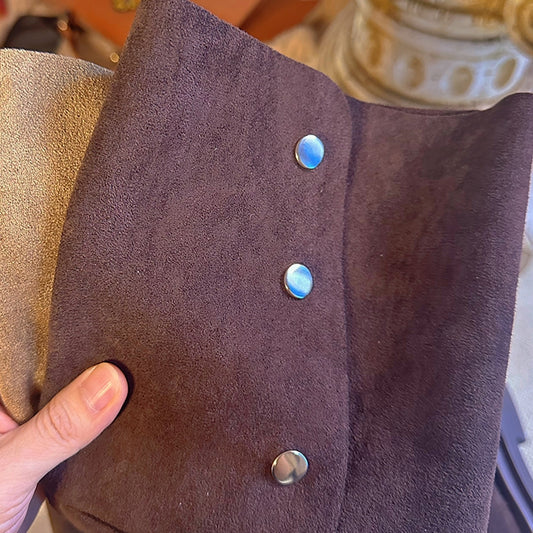 Dark Brown Chain and Embroidered Badge Platform Boots