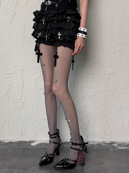 Grunge Y2K 5 Colors Options Bowknot Details Wasteland Punk Tights