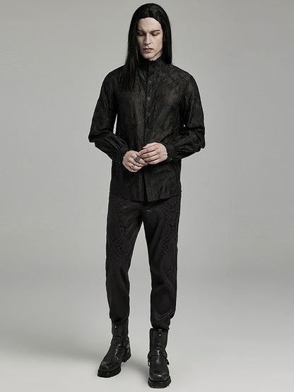 Goth Men's Embroidered Shirt