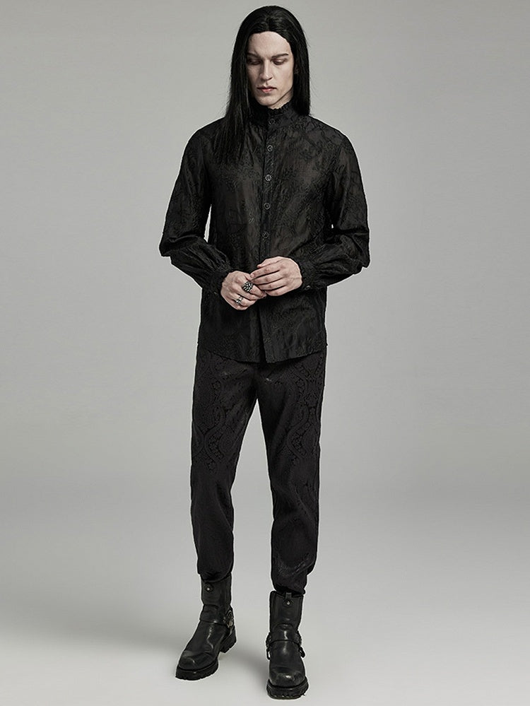 Goth Men's Embroidered Shirt