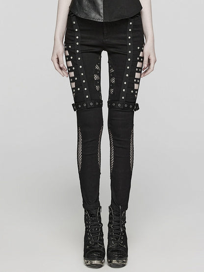 Black Punk Hollow Washed Jeans