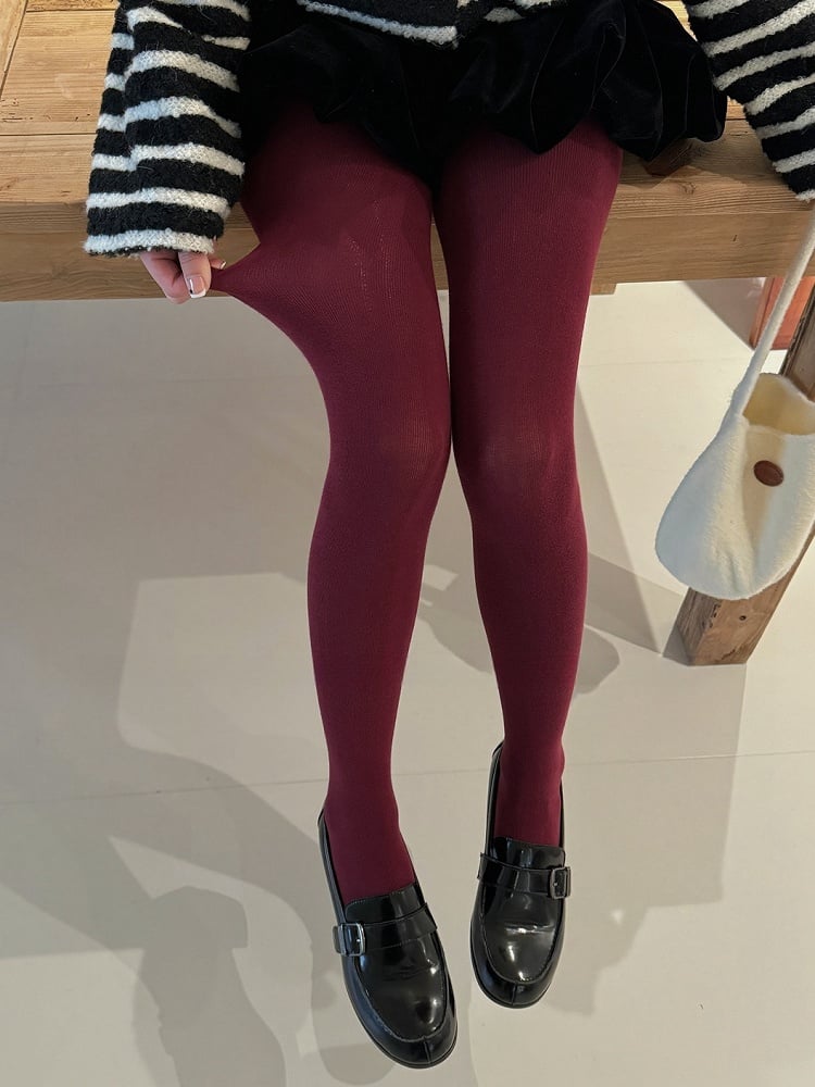 Red/Dark Red Thicken Tights