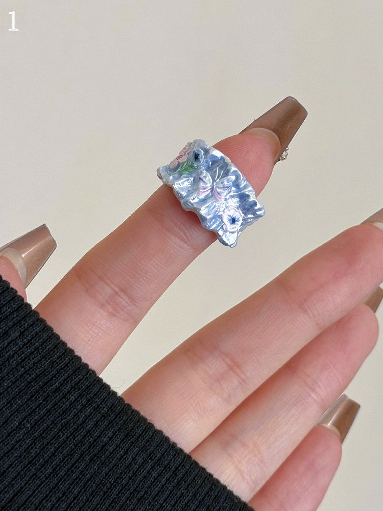 8 Options Blue Y2K Bittersweet Butterfly And Floral Design Ring