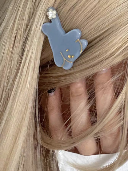 4 Color Options Rhinestone Decorated Puppy Hairclip