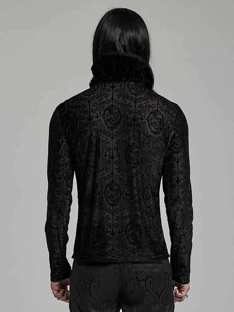 Black Goth High Collar T-shirt