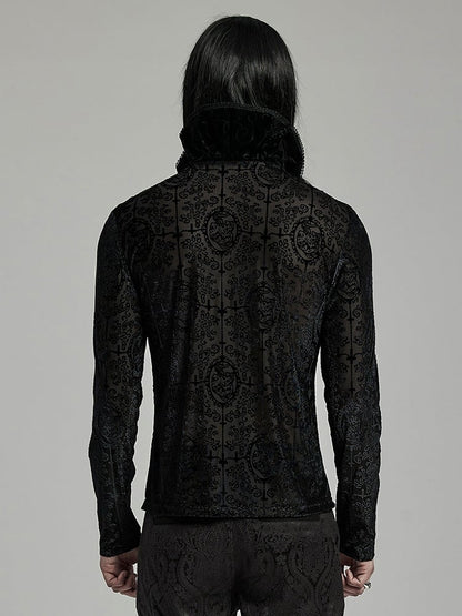 Black Goth High Collar T-shirt