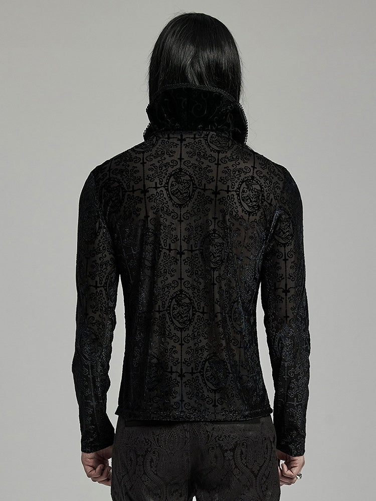 Black Goth High Collar T-shirt