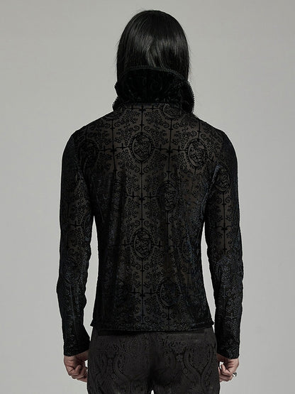 Black Goth High Collar T-shirt