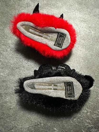 Black and White Grim Reaper Gothic Plush Hairclip