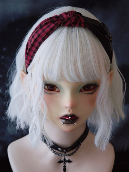 Black And Red Plaid Pattern Knot With Buckle Design KC