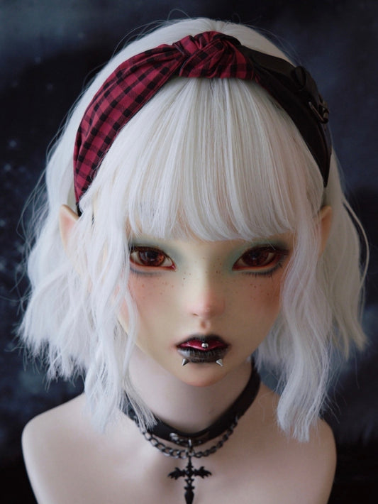 Black And Red Plaid Pattern Knot With Buckle Design KC