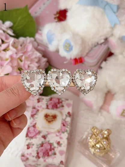 11 Options Rhinestone Heart Hairclip