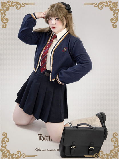 Plus Size - Royal College Dark Blue Cardigan