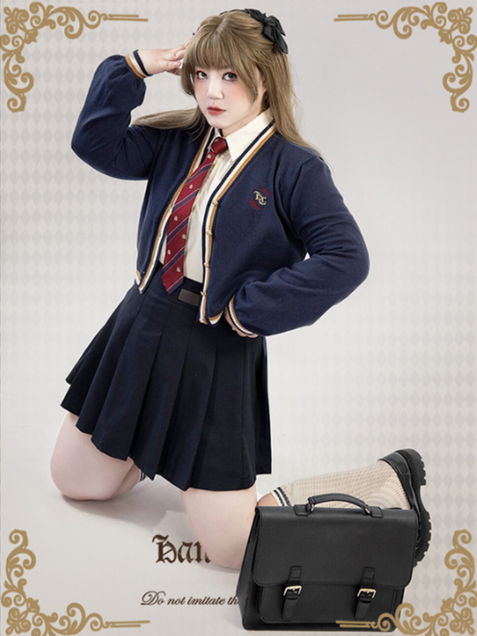 Plus Size - Royal College Dark Blue Cardigan