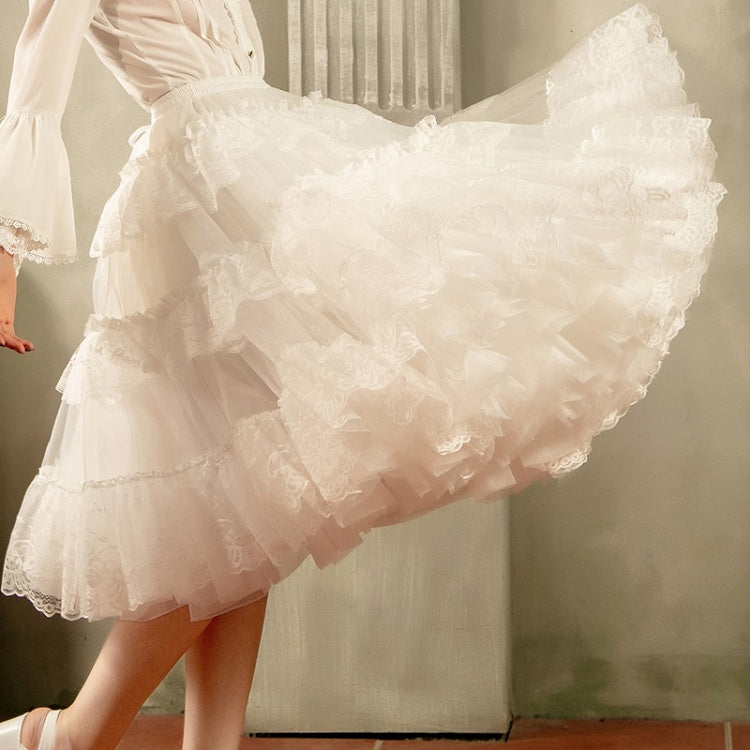 White 65cm Puffy Multi-layered A-line Petticoat