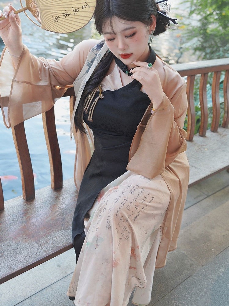 Plus Size Open Placket Long Sleeves Coverup